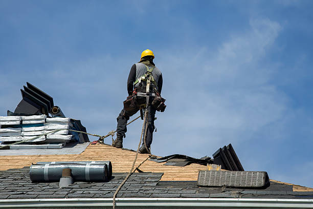 Professional Gutter Installation technician working in Whitesboro, NJ